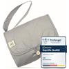 Jubi® Fasciatoio Portatile grigio - Materassino Cambio Pannolino in Cotone Biologico & Poliestere Öko-Tex - compatto e lavabile