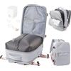 WEPOET Zaino Sottovuoto Viaggio Zaino da Viaggio Aereo Bagaglio a Mano con Sottovuoto Capacità Elevata Zaini Easyjet Vacuum Backpack con Porta Scarpe(Grigio)