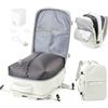 WEPOET Zaino Sottovuoto Viaggio Zaino da Viaggio Aereo Bagaglio a Mano con Sottovuoto Capacità Elevata Zaini Easyjet Vacuum Backpack con Porta Scarpe(Beige)