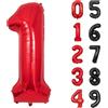 Yoyoin Palloncini Compleanno 1 Anni Rosso Palloncino XXL Di 100 Cm Foil Gigante Numero 1 Numeri Gonfiabili Bambino Ragazzo Compleanno Anniversario Decorazione Feste (Rosso)