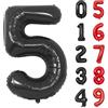 Yoyoin Palloncini Compleanno 5 Anni Nero Palloncino XXL Di 100 Cm Foil Gigante Numero 5 Numeri Gonfiabili Bambino Ragazzo Compleanno Anniversario Decorazione Feste (Nero)