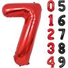 Yoyoin Palloncini Compleanno 7 Anni Rosso Palloncino XXL Di 100 Cm Foil Gigante Numero 7 Numeri Gonfiabili Bambino Ragazzo Compleanno Anniversario Decorazione Feste (Rosso)