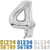 Yoyoin Palloncini Compleanno 4 Anni Argento Palloncino XXL Di 100 Cm Foil Gigante Numero 4 Numeri Gonfiabili Bambino Ragazzo Compleanno Anniversario Decorazione Feste (Argento)