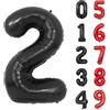 Yoyoin Palloncini Compleanno 2 Anni Nero Palloncino XXL Di 100 Cm Foil Gigante Numero 2 Numeri Gonfiabili Bambino Ragazzo Compleanno Anniversario Decorazione Feste (Nero)