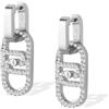 Liu Jo orecchini in acciaio silver logo e zirconi 2,8 cm LJ2811