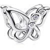 MSPOVOF Farfalla traforata Charm 925 Sterling Silver 5A Zirconia per Bracciale Collane Gioielli Regalo per Donne Signore
