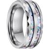 SOXEMAN Anello in tungsteno largo 8 mm con accenti di colore vivace. Gioielli alla moda per uomini e donne, perfetti da indossare tutti i giorni e occasioni speciali, regalo per compleanni,