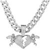 Jpltlvy Collana da uomo hip hop con ciondolo a forma di angelo, con strass sintetici, gioiello alla moda, idea regalo, 50 cm