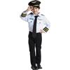 Dress Up America Costume da Pilota per Bambini - Divisa da Capitano d'Aereo Deluxe con Giacca e Cappello - Vestito da Aviatore per Halloween e Carnevale