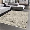 CARPETIA Tappeto con forme a Zig Zag 3D - effetto morbido alto basso - beige oro Dimensione 120x170 cm, Dimensione 120 x 170 cm