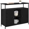 vidaXL Credenza Rovere Nero 100 x 35 x 80 cm Legno multistrato, Mobile da pranzo, unità rettangolare per riporre, sideboard moderno, mobili resistenti, design pratico, armadietto versatile
