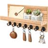 Kldgris Portachiavi da Parete Appendi Chiavi a Muro in Legno Porta Chiavi da Muro per Casa con 7 Ganci Portachiavi Parete per Ingresso, Cucina, Ufficio, Soggiorno (Colore Legno)