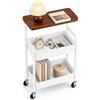 MAGIC SELECT Carrello Portaoggetti con Ruote 3 Livelli. Carrello Salvaspazio con Piano Superiore. Carrello Organizzatore Metallo di Acciaio al Carbonio per Cucina, Soggiorno, Bagno (77x44x30 cm)