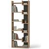 Shally Dogan Libreria a 6 Ripiani Design Moderno con Scaffali Sfalsati, Scaffalatura Verticale Struttura in Legno Resistente, Ideale per Soggiorno, Cameretta, Studio, Ufficio (Quercia e Antracite)