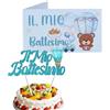 MKISHINE 60pz Bigliettini Bomboniera Battesimo Nascita Bambina Bimba,Bigliettino Bomboniera Personalizzato,Cake Topper Battesimo Regalo Addobbi Decorazioni Battesimo Bambino Bimbo