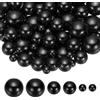 PATIKIL 8/14/20 mm Perle Finte Senza Foro, 150 PCS Perle Galleggianti per Riempimento Vaso Centrotavola Decorazione per Matrimoni Feste Decorazione Tavolo Candele Galleggianti, Nero