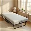 VOWNER Letto Pieghevole Singolo 200 x 90 cm con Materasso Memory Foam 13 cm, Letto per Ospiti Resistente con Struttura in Acciaio, Brandine per Adulti su Ruote con Borsa Portaoggetti, Fino a 200 kg
