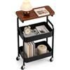 MAGIC SELECT Carrello Portaoggetti con Ruote 3 Livelli. Carrello Salvaspazio con Piano Superiore. Carrello Organizzatore Metallo di Acciaio al Carbonio per Cucina, Soggiorno, Bagno (77x44x30 cm)