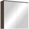 Badplaats B.V. Badplaats Toledo Armadietto da Bagno con Specchio, Noce Marrone, 60x20x60cm