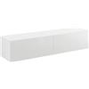 [en.casa] Mobile da Parete Porta TV con 2 Scomparti Chiusi Ante a Ribalta Pensile Multiuso Comodino Armadio Sospeso a Muro 140 x 33 x 30 cm - Bianco Lucido