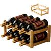 LEKEFETO Portabottiglie in legno: portabottiglie per 8 bottiglie, 2 scomparti portabottiglie in bambù, naturale, per bottiglie di vino, per cantina, cucina, bar, sala da pranzo