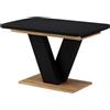 Vicco tavolo da pranzo allungabile Fenaro Nero/Rovere dorato 120-160x80 cm | Allungabile, con estrazione sincronizzata per lunghezza variabile del tavolo