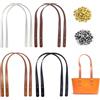 JRSHIRLEYLTD 8 Manopole per borse in pelle 60 cm, manici per borse fai da te, manici per borse uncinetto, cinghie da tasca, 4 colori, con manico per borse, in pelle, per 64 borchie, in pelle, borsa fai da te