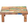 CREEDWOOD TAVOLINO Mix | Legno Riciclato, Naturale colorato, 60cm | Sgabello per Fiori, Sgabello per Piante, tavolino da Divano Naturale, tavolino portaoggetti Basso, Patchwork