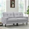 Aotumm Ciort Divano 2 Posti Moderno Con Cuscini Spessi, 2 Cuscini, Comodo in Lino Con 2 Tasche per Soggiorno/Camera da Letto/Ufficio, Facile Montaggio, Piccolo (Grigio)