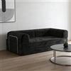 Wetsfgdg Divano Letto 2 Posti, Divano Modulare Salvaspazio Senza Montaggio, Tessuto in Velluto a Coste, Schiuma ad Alta Densità, Struttura in Metallo per Monolocale e Soggiorno-Nero(150cm)