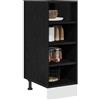 vidaXL Base per Cucina con lo scaffale Rovere nero 30 x 44,5 x 81,5 cm, Armadio da cucina moderno, design rettangolare, ampio spazio, materiali resistenti, stile contemporaneo, per l'organizzazione in