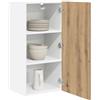 vidaXL Armadio pensile Rovere Artigiano e Bianco 40 x 31 x 80 cm, Armadio da cucina moderno, design rettangolare, ampio spazio, materiali resistenti, stile contemporaneo, per l'organizzazione in