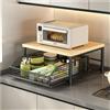 Generic Carrello compatto per forno a microonde, con ruote, supporto da cucina e cestino portaoggetti, scaffale multifunzione per ufficio, soggiorno, camera da letto, design piccolo, nero
