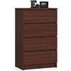 AKORD | Cassettiera K60 a 4 Cassetti | Credenza Alta | Moderna Mobiletto per Soggiorno Sala da Pranzo Camera da Letto Corridoio Bagno | Armadio Cameretta | 60x99x40 cm | Wenge