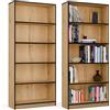 BDW ONYX 80 Libreria, 5 scomparti, 80x30x182 cm, scaffale autoportante, portadocumenti, a muro, divisorio per ambienti, per ufficio (Rovere Artigianale/Nero)