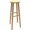 Acan Tradineur Sgabello Classico Alto Cucina, Sgabello in Legno Naturale Rotondo, Sgabello Legno Massello, 70 x 26 cm
