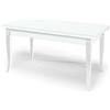 milani home - tavolo da pranzo allungabile 160-200-240 x 85 cm, bianco, legno massello laccato