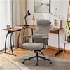 UEV Sedia da Ufficio Ergonomica in Pelle con Rotelle, Girevole a 360°, Sedia da Ufficio con Schienale alto Regolabile, con Cuscino Schienale Rimovibile, per Soggiorno, Ufficio, 181kg, Grigio