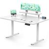 Devoko - Scrivania da utilizzare seduti o in piedi, 140 x 60 cm, con supporto per monitor, regolabile in altezza, elettrica, con 140 altezze memorizzabili, da lavoro (colore: bianco, 140 x 60 cm).