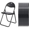 LuxNook Klappstuhl aus Metall, 10er-Set mit PVC-Polsterung und Rückenlehne. Bequemer Klappstuhl für Gäste, Küche, Camping - Schwarz