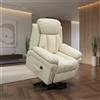 DecHome - Poltrona Relax Reclinabile Alzapersona Elettrica con Imbottitura Spessa e Telecomando 96x93x105 cm, Crema