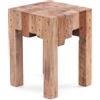 DESIGN DELIGHTS Sgabello in legno russo Natura | 40 x 30 x 30 cm (altezza x larghezza x profondità), legno antico massiccio | sgabello in legno | colore: 01 naturale vintage