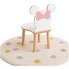PlayPals Furniture PlayPals - Sedia per bambini con topolino con fiocco, in legno, altezza seduta 27 cm, sedia Montessori, in legno MDF