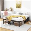 HOMERECOMMEND Rete Matrimoneial Letto 120 x 200 cm, in metallo, con rete a doghe in metallo, facile da montare, ampio spazio di archiviazione, Nero