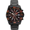 Lorenz - Cronografo Sportivo al quarzo 026117ON - Orologio con cinturino in acciaio nero - Box set con cinturino in gomma di ricambio - Subacqueo fino a 100 metri