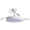 LEDKIA LIGHTING Ventilatore da Soffitto Dalori Evo Bianco con Luce LED CCT 2560 lm, Motore DC 30W Silenzioso, Pale Retrattili, 6 Velocità, 48 dB, 106 cm, Telecomando