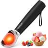 Gaethra Cucchiaio Gelato, Paletta per Gelato Elettrica Riscaldata con 3 Posizioni di Riscaldamento, Ricaricabile, Impermeabilità IPX7, Porzionatore Antiaderente, Ice Ball Scoop for Hard lce Cream