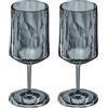 Koziol Superglas Club No. 4, 2 pezzi, 300 ml, bicchieri da vino e aperitivo con manico in plastica trasparente, lussuosi, infrangibili, riutilizzabili, feste, campeggio, set da 2 (grigio trasparente)