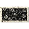 Floori Tappeto Arredo Ninfea Fiori Colori Moderni Arredo Salotto Camera Passatoia Cucina Con Antiscivolo Made in Italy (Nero, 140x200 cm)