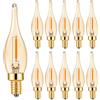 Hcnew Lampadina E14 LED Candela Retrò Vintage Filamento Lampada Candela C22 0.7w Equivalente 7 Watt 2200K Ultra Caldo, 50 lumen Candelabro Lampadario Sale Lampada Notte,220V-240V,Confezione da 10